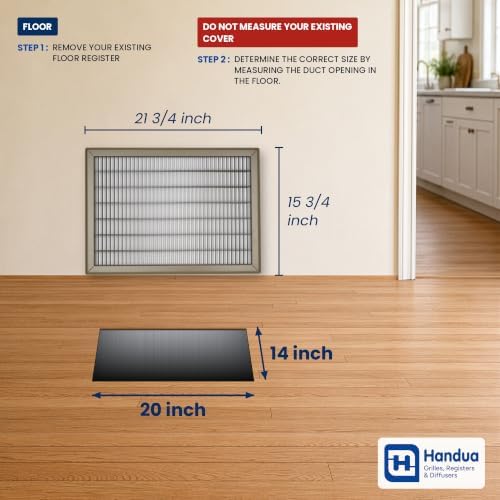 Fits 14x20 and 20x14 Duct Opening | Return Air Floor Grille by Handua | - Image 2