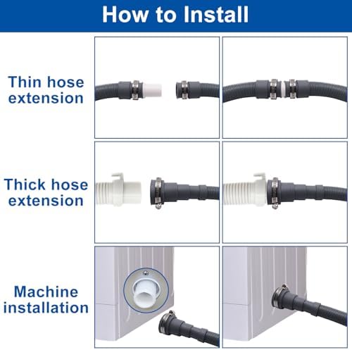 5ft Washing Machine Drain Tube Extension, Corrugated Drain Pipe Univerdal - Image 7