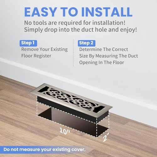 Howeall 2x10 Inches 2 Pack Heavy Duty Walkable Floor Register Easy Adjust Air - Image 6