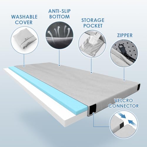KingChii CertiPUR-US Memory Foam Camping Mattress, Portable Roll Up Travel Car - Image 3