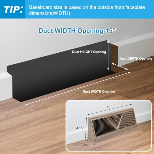 Yaocom 10 Pack Baseboard Register Vent 15 Inch Air Vent Covers - Image 2