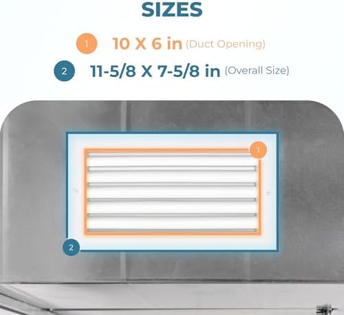 Rustproof 10 x 6 Inch Aluminum Vent Cover – Quiet Return Air Grille - Image 3