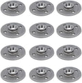 PIPE DECOR 1/2" Malleable Iron Floor Flange 12 Pack, Industrial Steel Grey Fits by PipeD%C3%A9cor