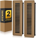 2x12 Floor Register, 2 Pack Brown Floor Vent Covers by BYEWIRE