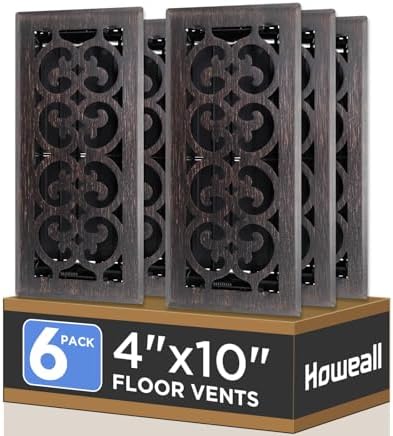 Howeall 4x10 Inches 6 Pack Heavy Duty Walkable Floor Register by Howeall