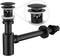 Bathroom Sink Stopper P-Trap Complete Set Adjustable 1-1/4 Sink Drain Kit Tube by Miraga