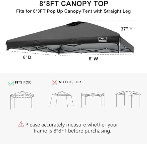 8x8 Replacement Top Pop Up Canopy Tent Cover Roof - Image 2