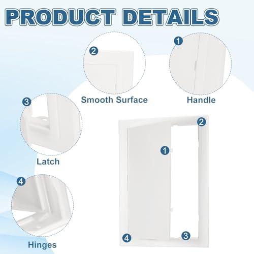 PATIKIL Access Panel for Drywall 14x10 Inch, 1 Set ABS Plastic Wall Hole Cover - Image 3