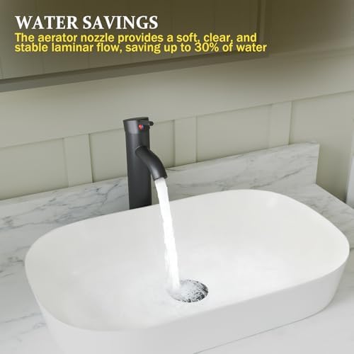 Bathroom Faucet Vessel Sink Faucet Brass, Matte Black - Image 6