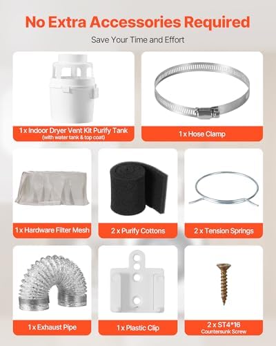 VEVOR 3-in-1 Indoor Dryer Vent Kit, - Image 5