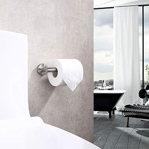 TASTOS Brushed Nickel Toilet Paper Holder SUS304 Stainless Steel, Modern Round - Image 7