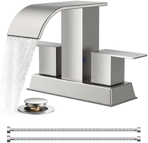 FORIOUS Bathroom Sink Faucet 4 Inch Centerset 2 or 3 Hole Brushed Nickel by FORIOUS