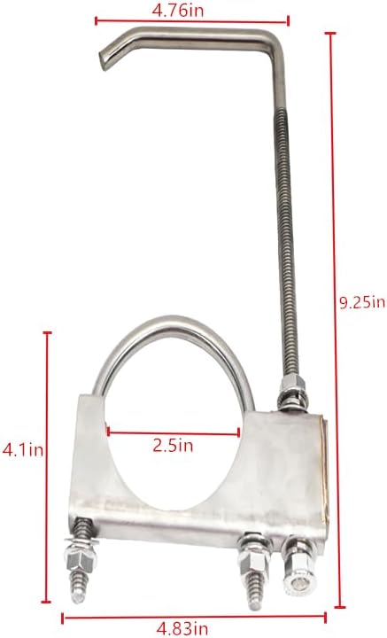 4 Pcs 2.5" Exhaust Clamp with Hanger, Heavy Duty Exhaust Hanger with Clamp - Image 3