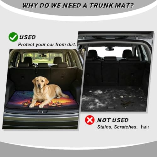 Sunset Pumpkin Universal Car Trunk Mat, Waterproof Cargo Liner - Image 4