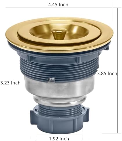 KONE 3-1/2 Inch Brass Sink Drain, Durable Stainless Steel Brass Kitchen Sink - Image 5