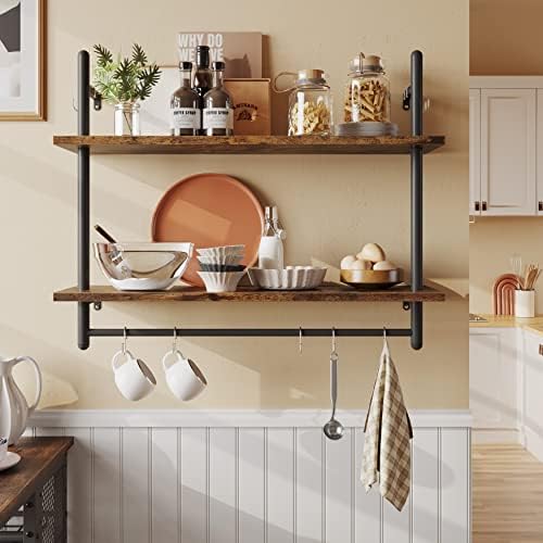 Bestier 31" Industrial Pipe Wall Shelf by Bestier