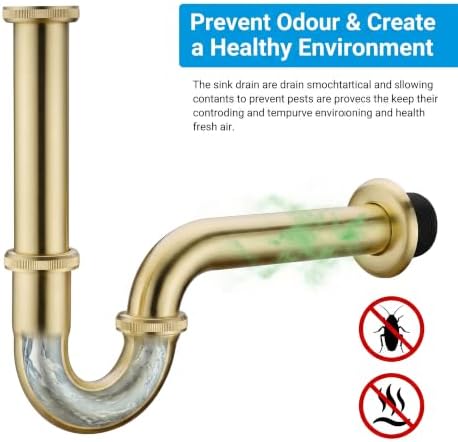 Brass P Trap 1 1/4 Bathroom Sink Drain Kit, Adjustable Height U-Shape Trap - Image 7