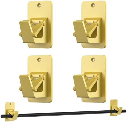 No Drill Curtain Rod Brackets, Universal Curtain Rod Holder, 4 Pack Self by EKOTTOK