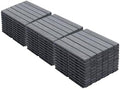 30 PCS Interlocking Deck Tiles, Striped Pattern 12"x12" Acacia Wood Outdoor by Unknown