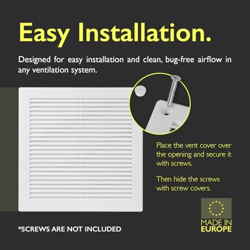 10 x 10 Inch White Air Vent Cover – Plastic Square Air Vent Grill Cover - Image 3