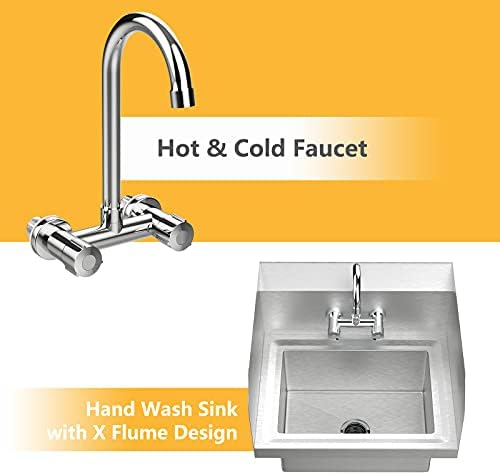 Bonnlo Upgraded Commercial Hand Wash Stainless Steel Prep/Bar Sink - Image 3
