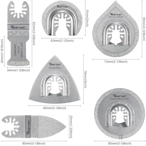 6PCS Diamond Oscillating Tool Blade Kit, - Image 6