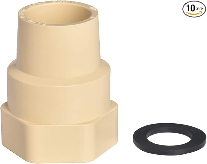 1/2" 10pcs CPVC Female Coupling Thread to Slip Beige | Pipe Fittings Adapter by Unknown