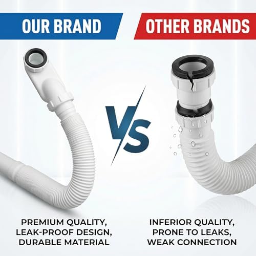 Flexible Tub Drain with Low Profile P Trap, 1-1/2'' & 3'' Inlet - Image 5