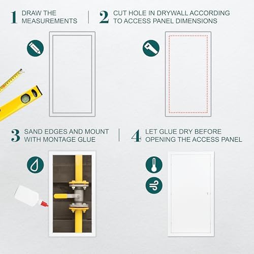 12" x 24" White Metal Access Panel, Service Shaft Door, Electricity Heating - Image 3