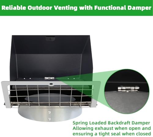 6 Inch Hooded Wall Vent with Flap and Mesh, 6inch Dryer Vent Cover Exterior - Image 4