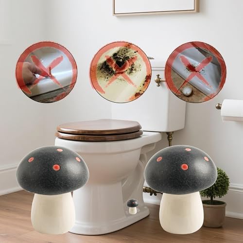 BEUNAIZER Ceramic Mushroom Toilet Bolt Covers, Decorative Caps - Image 3