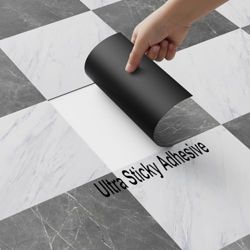 Peel and Stick Floor Tiles | Light Gray Marble | 30 Sq.Ft - Image 4