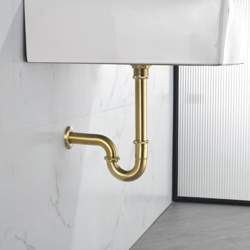 Thickened Brass P Trap: 1 1/4 Bottle P-Trap Bathroom Sink - Image 4