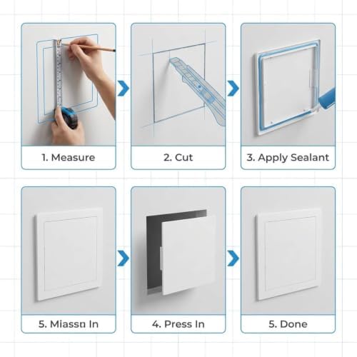 QWORK Access Panel for Drywall, 2 Pack 8 x 8 Inch ABS Plastic Access Door - Image 3