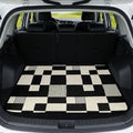 Black Checkered Universal Car Trunk Mat All Weather Trunk Protection Cargo Liner by Mintulipy