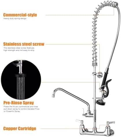 Commercial Sink Faucet with Sprayer - Image 2
