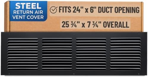 Fits 24x6 Duct Opening | Steel Return Air Grille by Handua | Vent Cover Grill by Handua