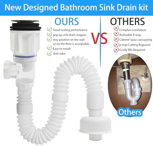 Bathroom Sink Drain Pipe Kit, Bathroom Sink Drain - Image 4