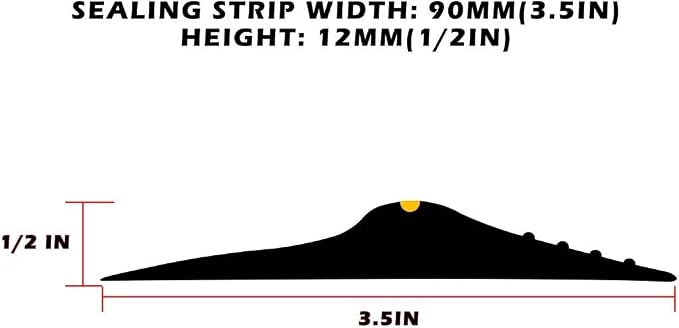 Papillon Universal Garage Door Bottom Threshold Seal Strip, Weatherproof Rubber - Image 2
