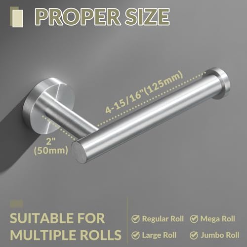 APLusee Brushed Nickel Toilet Paper Holder - Image 2