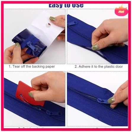4 Roll Dust Barrier Zipper, Instant Door Protection Self-Adhesive Tarp Double - Image 5