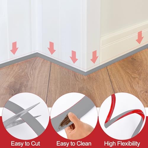 ToLanbbt Flexible Quarter Round Molding, 120 Inch Peel and Stick Rubber Trim - Image 4