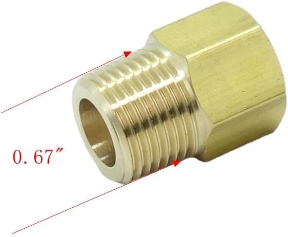 2 Pcs Brass Pipe Fitting 3/8 NPT Male to M14 x 1.5 Female Metric Adapter - Image 3