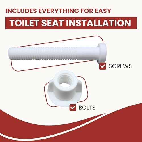 Gadgetime USA Toilet Seat Screws Hinge Bolt & Nut Kit - Image 3