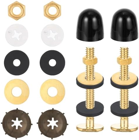 Toilet Bolts for Floor, 2 Pack Toilets Floor Bolts and Caps Closet Metal Flange by Unknown