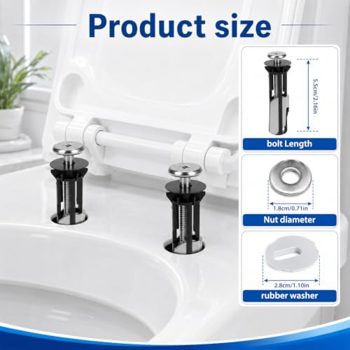 2027 New Toilet Seat Bolt, Heavy Duty Toilet Seat Fastener Bolt Kit Waterproof - Image 2