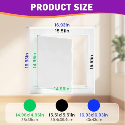 16x16 Inch Access Panel for Drywall and Ceiling, ABS Plumbing Access Door - Image 2