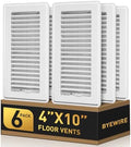4x10 Floor Register, 6 Pack White Vent Covers by BYEWIRE