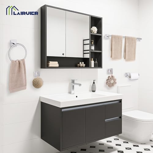 5 Pieces Bathroom Hardware Set Polished Chrome Towel Bar Set Includes 23.6” - Image 6