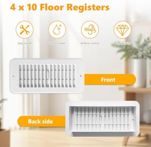 5 Pack Floor Vent Covers, Floor Register 4x10, Adjustable Plastic Vent Covers - Image 4